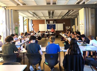 Schüler:innen des Stromberg Gymnasiums Vaihingen an der Enz bei einem Workshop