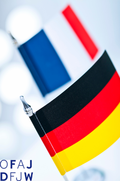 Frankreich- und Deutschlandflagge als Sinnbild für das Deutsch-Französische Jugendwerk