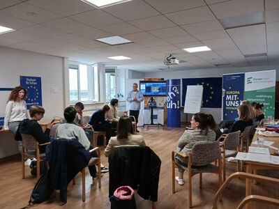 Workshop in einem Seminarraum im Europahaus Stuttgart